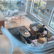 Čistička Dyson umí v prostoru udržet i nastavenou teplotu, působí tedy podle potřeby jako klimatizace nebo topení