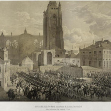 Katedrála svatého Víta předtím, než vznikly dvě vysoké věže v průčelí